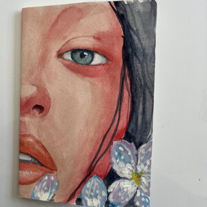 FACE WITH GREY FLOWERS UNLINED NOTEBOOK A5